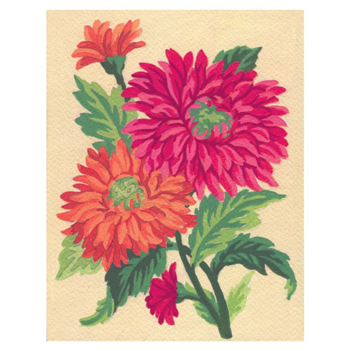 Goblen imprimat pe panza fara ate Collection D`Art "Margarete portocalii" 14x18 cm