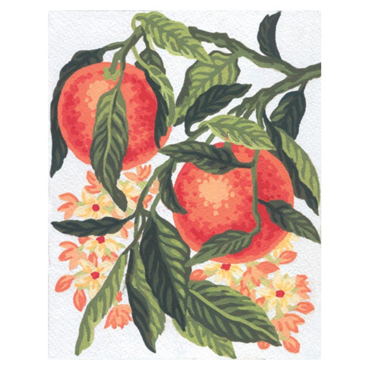 Goblen imprimat pe panza fara ate Collection D`Art "Portocale" 14x18 cm