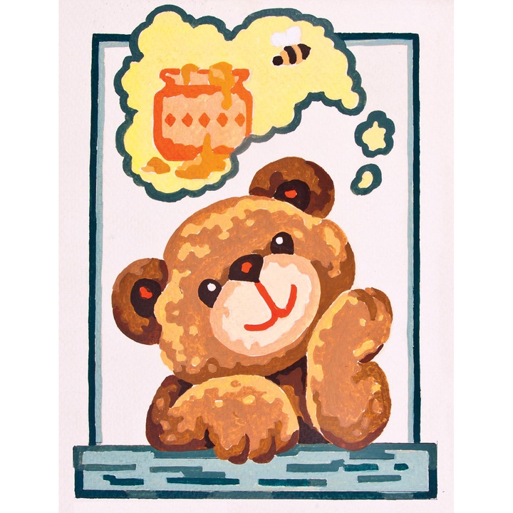 Goblen imprimat pe panza fara ate Collection D`Art "Urs de miere" 14x18 cm