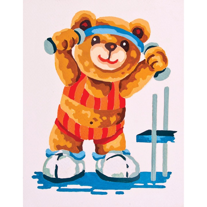 Goblen imprimat pe panza fara ate Collection D`Art "Urs sportiv" 14x18 cm