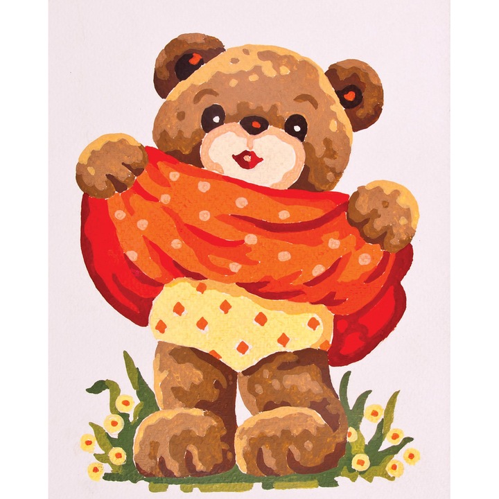 Goblen imprimat pe panza fara ate Collection D`Art "Fetita urs" 14x18 cm