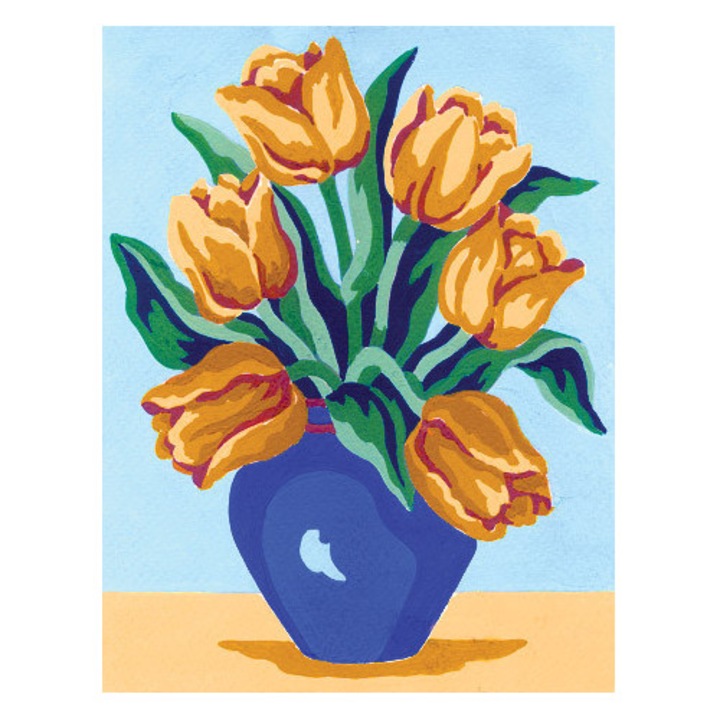 Goblen imprimat pe panza fara ate Collection D`Art "Lalele galbene" 14x18 cm