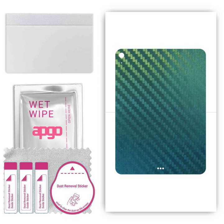 Folie de protectie pentru Apple iPad Air 11 6 gen. 2024 – apgo Skins, anti-zgarieturi, autocolant pentru spatele Carbon Chameleon CAKA1