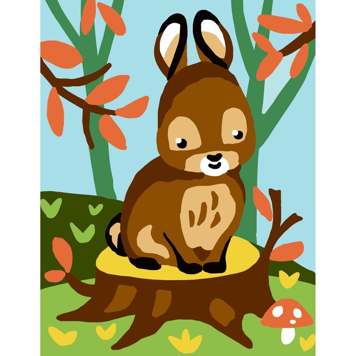 Goblen imprimat pe panza fara ate Collection D`Art "Iepuras" 14x18 cm