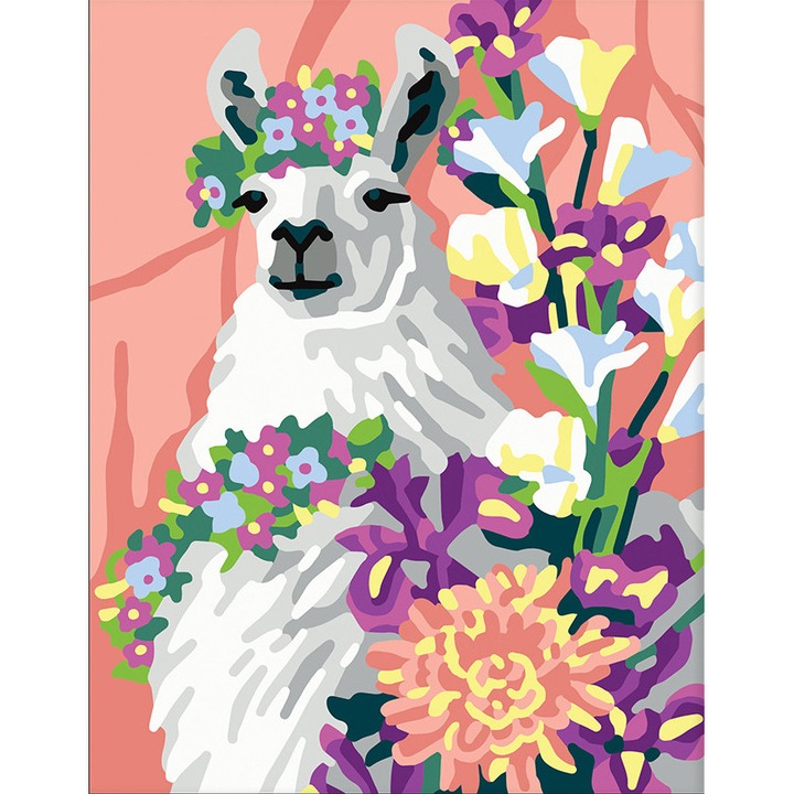 Goblen imprimat pe panza fara ate Collection D`Art "Lama" 14x18 cm