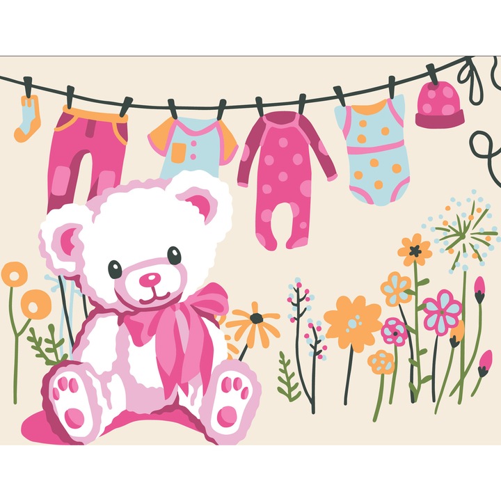 Goblen imprimat pe panza fara ate Collection D`Art "Felicitari pentru fetita!" 14x18 cm