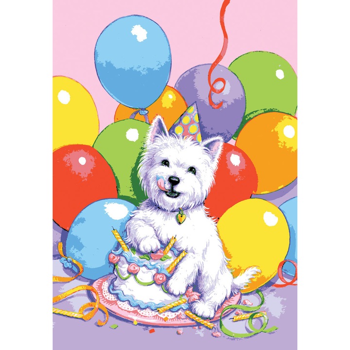 Set goblen imprimat cu imagine si set ate Collection D`Art "Petrecerea de ziua de nastere" 22x30 cm