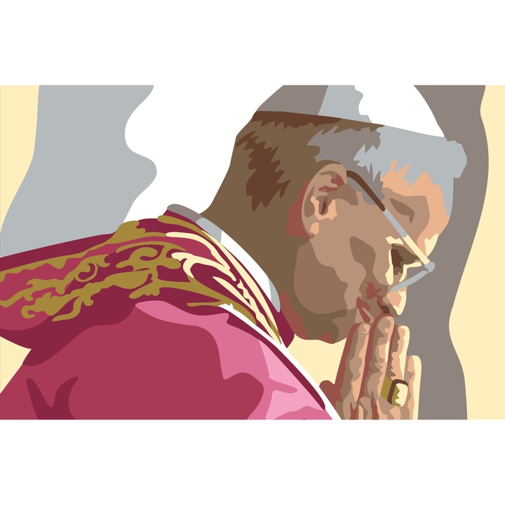 Set goblen imprimat cu imagine si set ate Collection D`Art "Papa" 30x20 cm