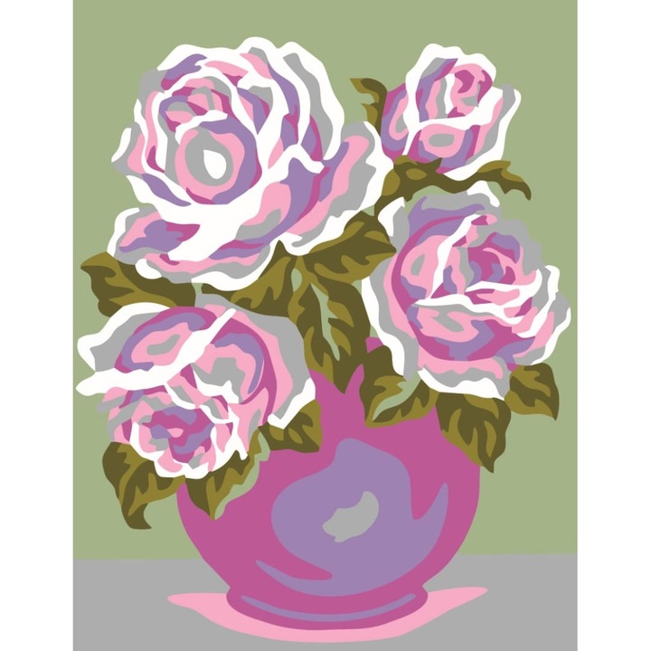 Комплект гоблен с принт и комплект конци Collection D`Art "Рози" 14x18 см