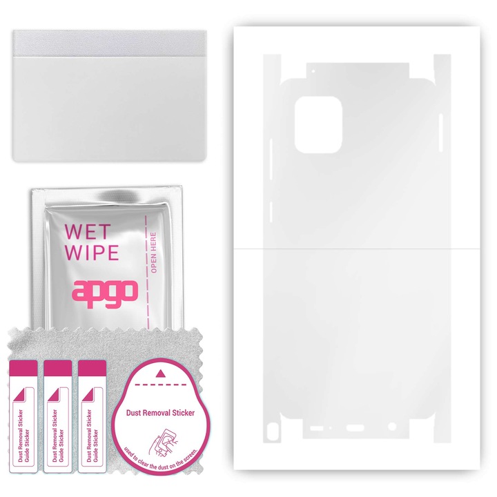 Folie de protectie pentru Samsung Galaxy Note 10 Lite – apgo Skins, anti-zgarieturi, autocolant pentru spate si laturi Hidrogel transparent