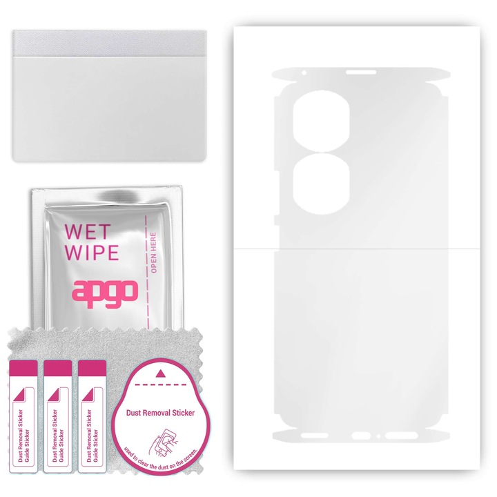 Folie de protectie pentru Honor 90 Pro – apgo Skins, anti-zgarieturi, autocolant pentru spate si laturi Hidrogel transparent
