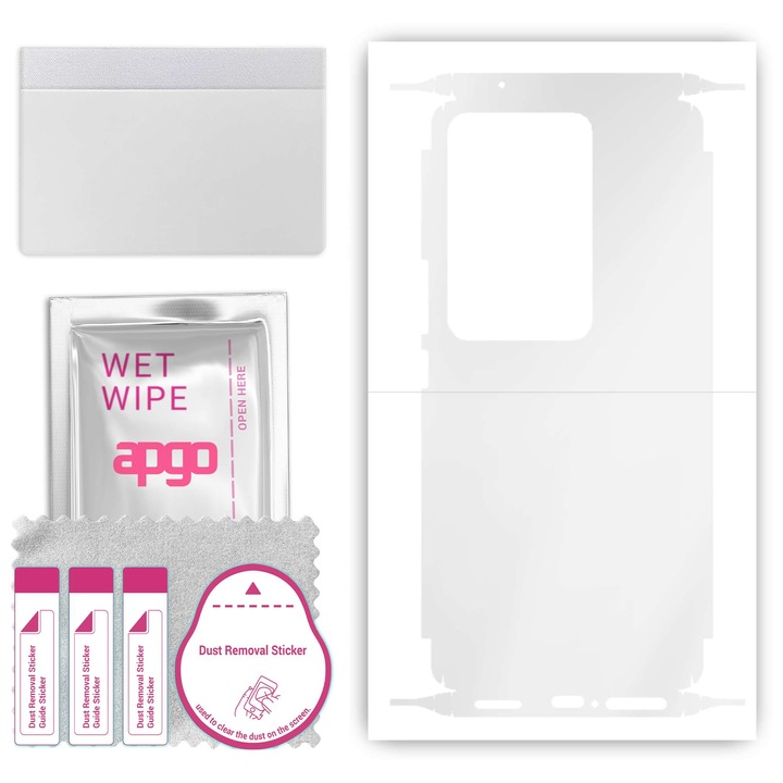 Защитно фолио за Vivo S17 – apgo Skins, против надраскване, стикер за гръб и страни, прозрачен хидрогел