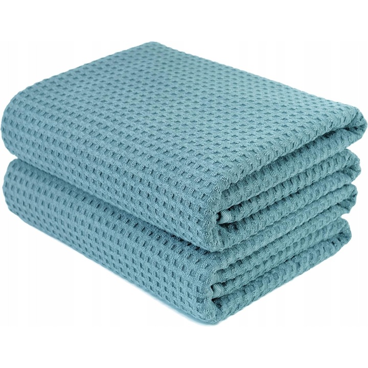 Prosoape de baie set 2 bucati, 76x152cm, verde, microfibra, uscare rapida