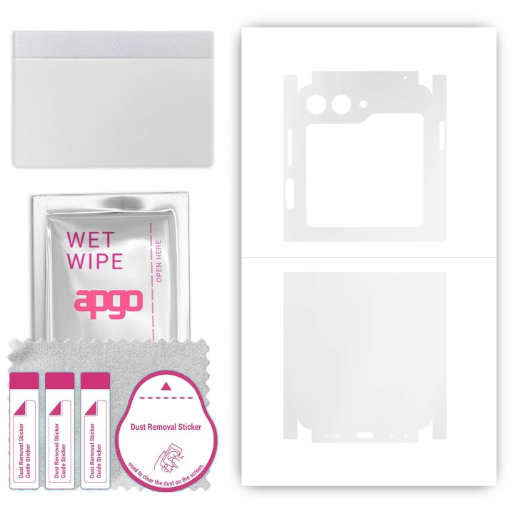 Védőfólia Samsung Galaxy Z Flip5 Retro – apgo Skins, karcálló, hátlap és oldalsó matrica Átlátszó hidrogél