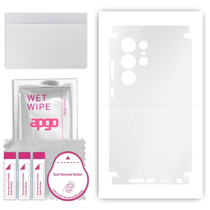 Folie de protectie pentru Samsung Galaxy S25 Ultra – apgo Skins, anti-zgarieturi, autocolant pentru spate si laturi Hidrogel transparent