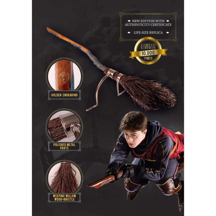 Figurina replica matura Firebolt 1/1 Harry Potter, multicolor, Cinereplicas, 150cm, editie limitata