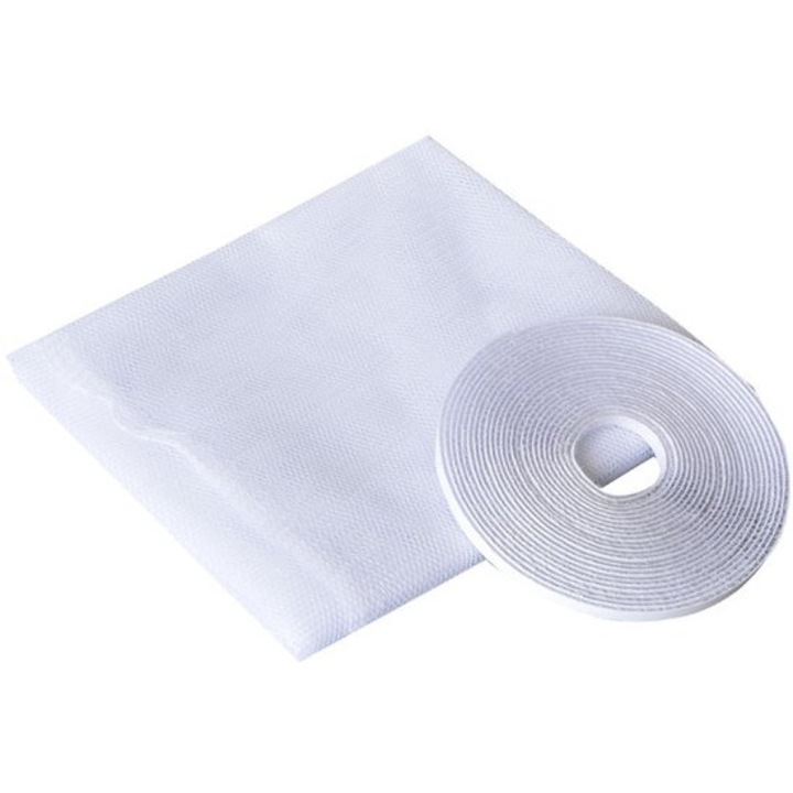 Plasa de fereastra autocolanta, 130x150cm, anti-insecte, taiata la dimensiune, set