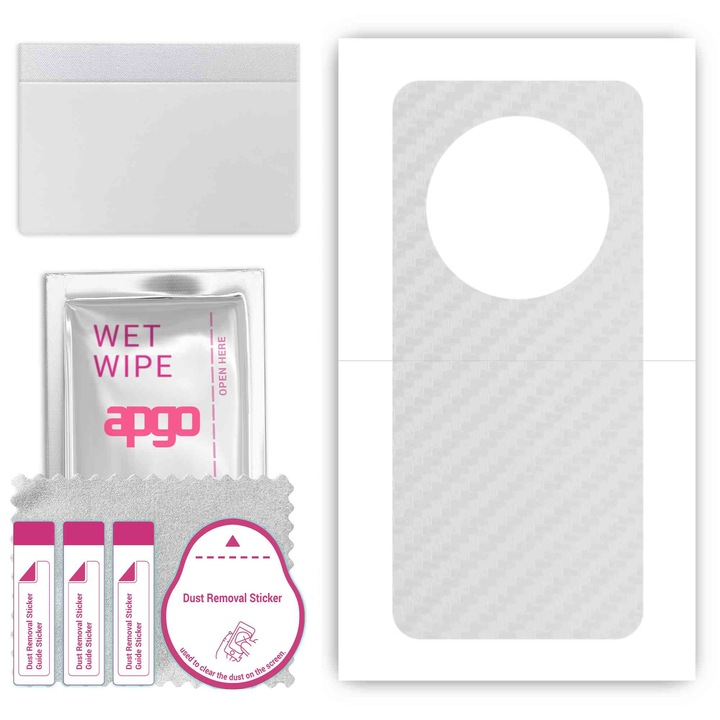 Folie de protectie pentru Xiaomi Redmi A3 Pro – apgo Skins, anti-zgarieturi, autocolant pentru spatele Carbon transparent