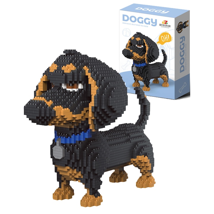 Építőkockák – Kutyafajták, Golden Retriever kutya modell – 2100 elem