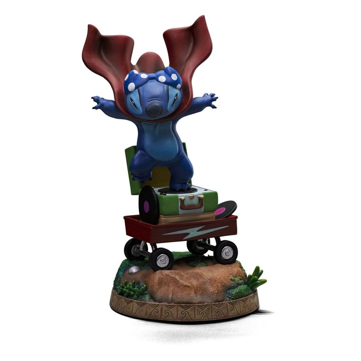 Фигурина Iron Studios Lilo & Stitch 1/10 - Стич на грамофон, 19x12x10см, многоцветен