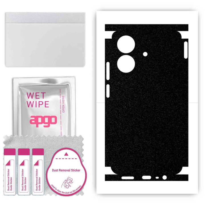 Защитно фолио за Realme Note 60 – apgo Skins, против надраскване, стикер за гръб и страни, матово черно