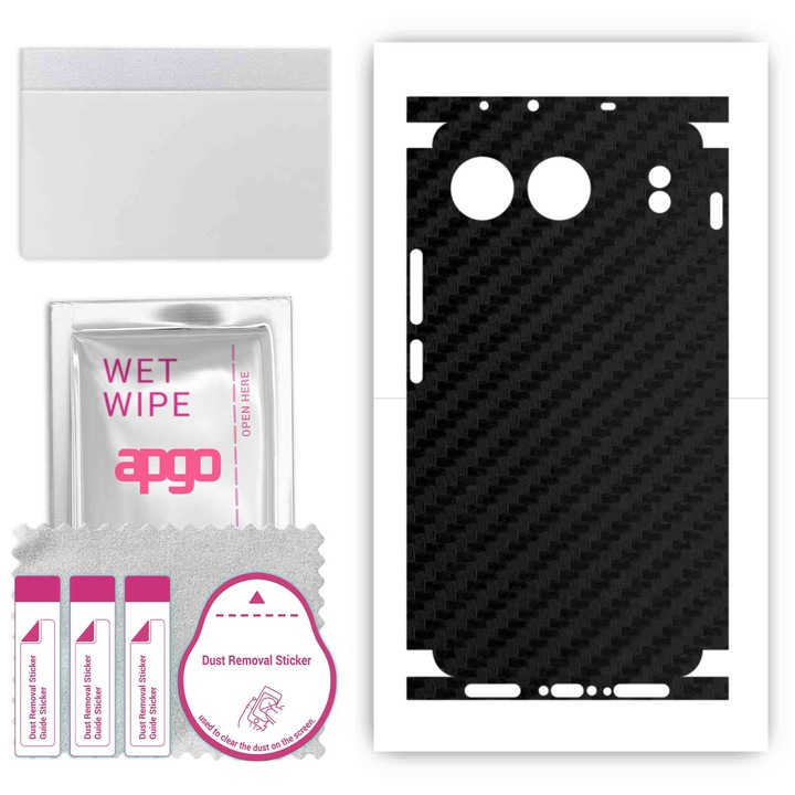 Védőfólia OnePlus Nord 4-hez – apgo Skins, karcálló, hátlap és oldalak matrica, Szénfekete
