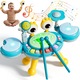 Set de tobe pentru copii LYCENXI®, 3 tobe, 1 cinel, microfon detasabil, multicolor, 1-3 ani