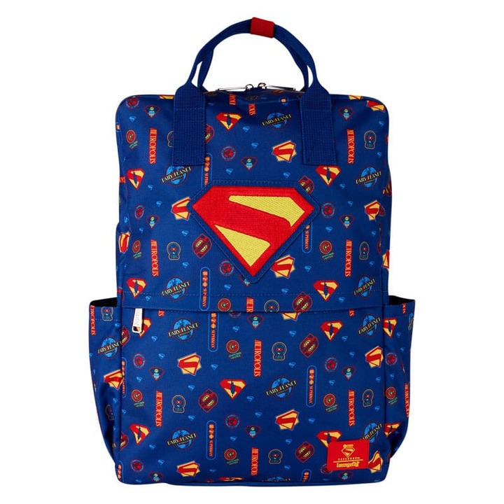 Ghiozdan Full-Size Superman, Loungefly, nylon, 30x13x46cm, albastru