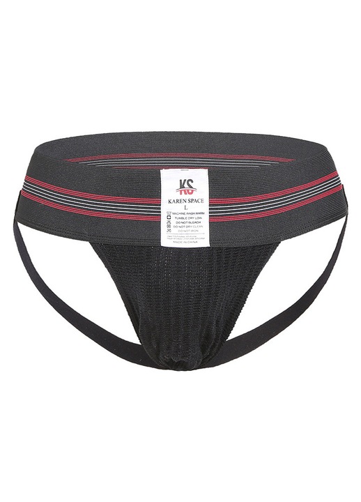 Jockstrap férfi JoyoClan pamut elasztikus fekete támasztó L