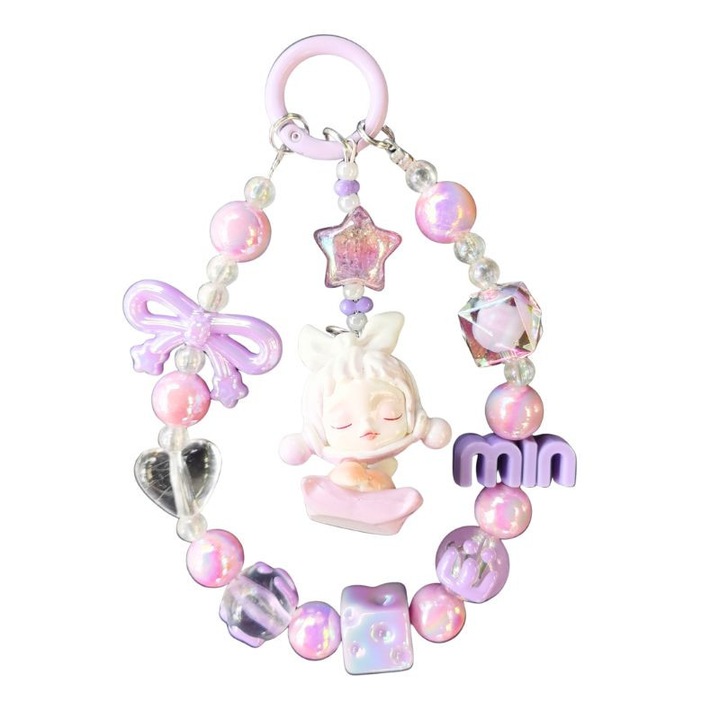 Gyöngyös kulcstartó, SKULLPANDA, többfunkciós telefon- és táska kiegészítő