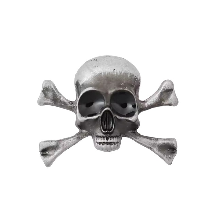 Fém RPG kitűző, koponya minta, női ékszer