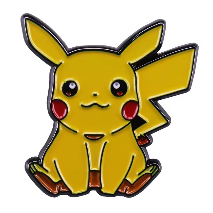 Anime Pikachu fém kitűző női ékszer