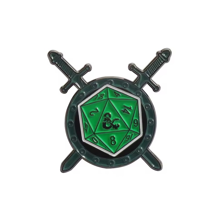 Fém RPG kitűző K20