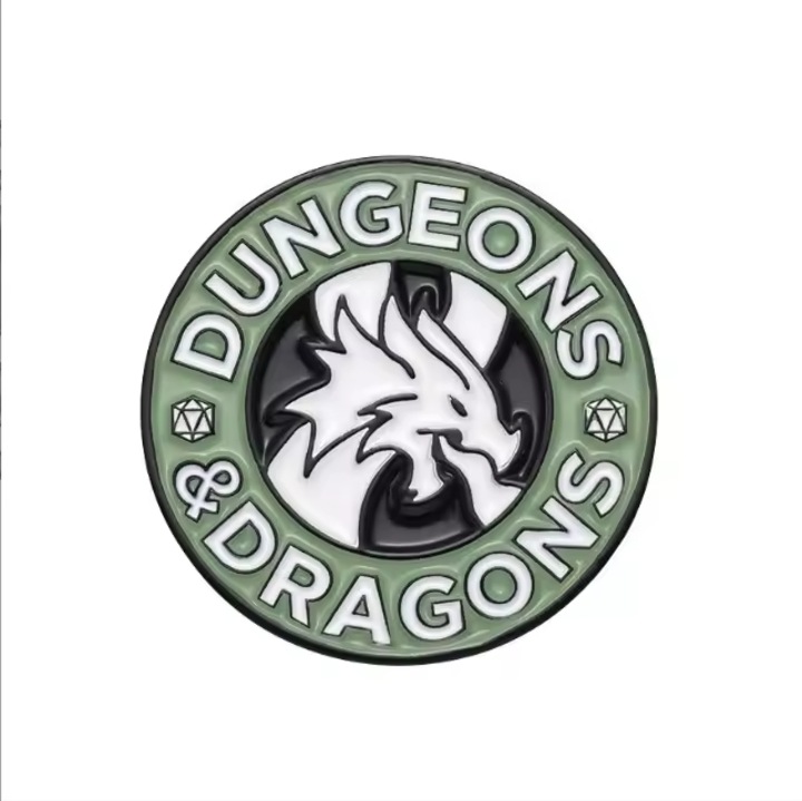 Fém kitűző RPG DND, RGFK, Dungeons & Dragons tematika