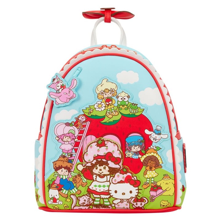 Мини раница Sanrio, Loungefly, Strawberry Shortcake, 23x27x11 см, многоцветна