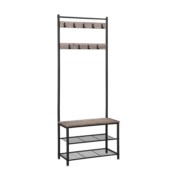 Panou de hol Timeless Tools, cu cuier si suport pentru haine, 70 × 32 × 175 cm