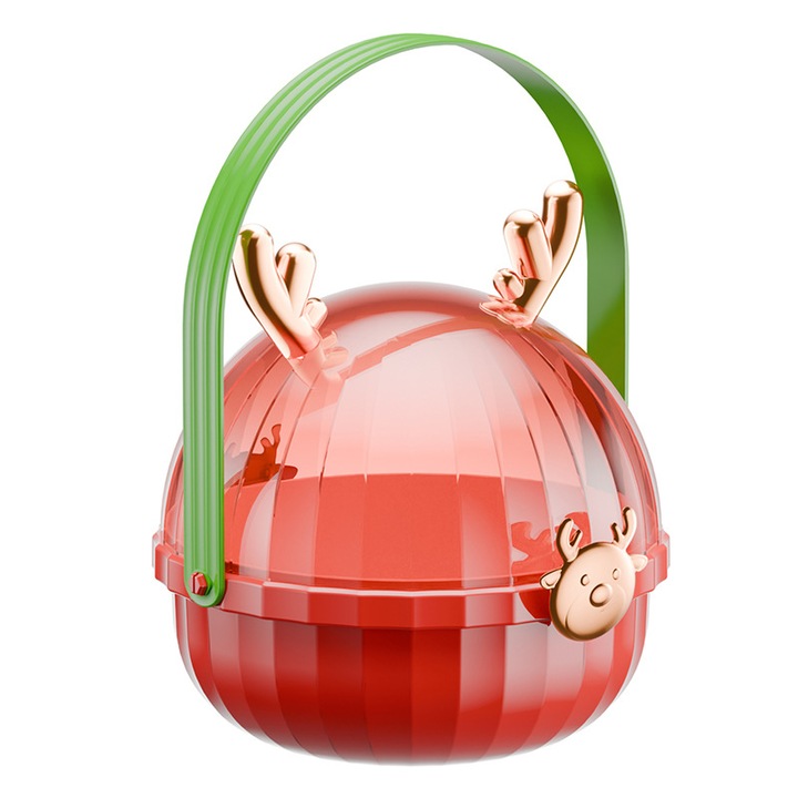 Set 2 cutii cadou pentru mere de Craciun cu coarne de ren, ambalaje cadouri