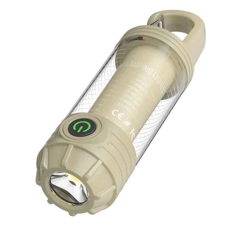 Преносима къмпинг лампа с множество източници на светлина, компактен дизайн, бързо зареждане Type-C