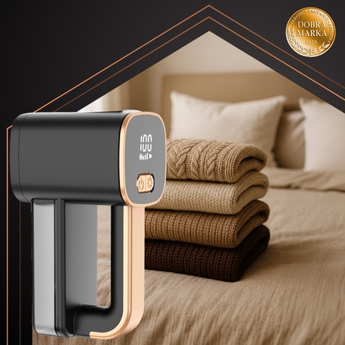 Aparat de curatat scame Ruhhy, Reincarcabil USB-C, Motor Puternic, Display LED, Siguranta Inteligenta, Recipient Mare