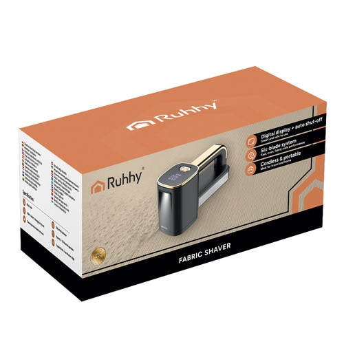 Aparat de curatat scame Ruhhy, Reincarcabil USB-C, Motor Puternic, Display LED, Siguranta Inteligenta, Recipient Mare