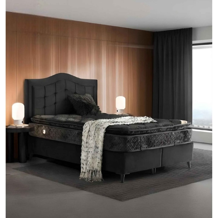 Спален комплект, легло с матрак и ракла за съхранение, 160x200 см