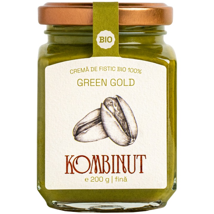 Crema fina de fistic BIO 100%, 200 g, Green Gold