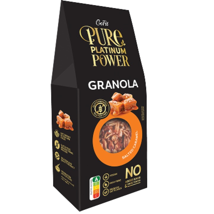 Granola fara gluten, cu caramel sarat (FARA ZAHAR ADAUGAT, FARA INDULCITORI)-225g