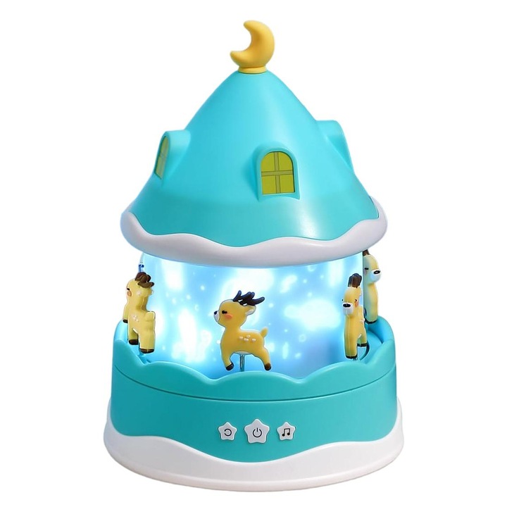 Proiector Lumina de Noapte pentru Copii, XICENRM®,12 Muzica 12 Filme Proiector de Lumina Cadou pentru Copii, Lampa de Noapte Reincarcabila USB-C, Rotativa la 360°, Lumina de Somn pentru Bebelusi, Copii Mici, Copii si Adulti, Albastru