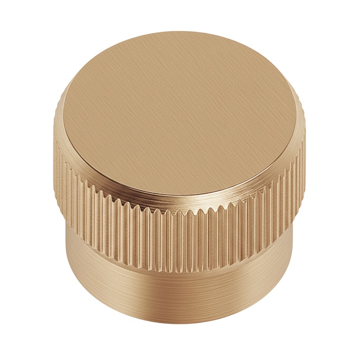 Buton pentru mobila Brooklyn Big, finisaj alama cava periata, D:40 mm