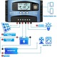 Соларен контролер MPPT 100A, XPQKDC, 12V/24V, LCD екран, защита от претоварване, черен/син