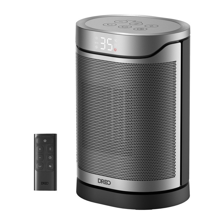 Dreo Atom 318 hordozható hősugárzó, 1500W, 70°-os oszcilláció, 17,9x14,5x26cm, távirányítóval