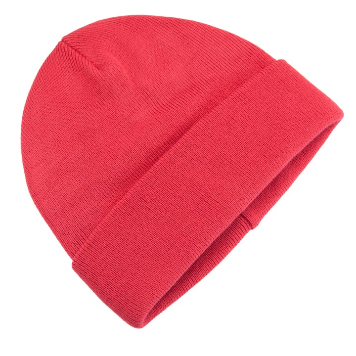 Unisex puha akril kötött sapka, Newtone, egyszínű, piros, univerzális méret