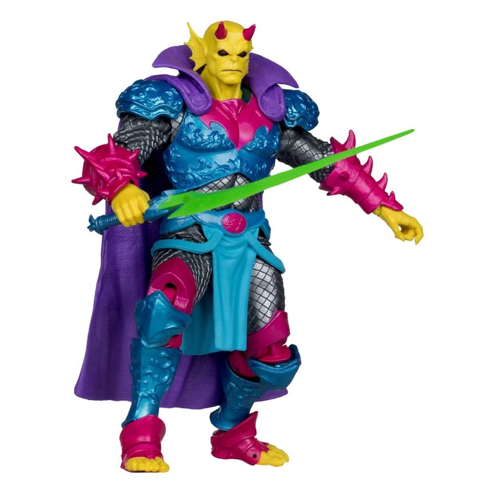 Figurina DC Multiverse: Demon (Demon Knights) Black Light 18 cm, multicolor, 22 puncte de articulatie, accesorii incluse