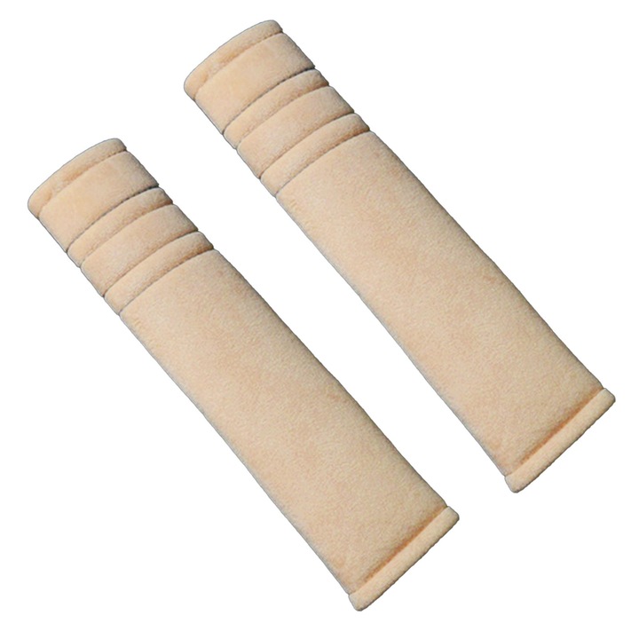 Autó biztonsági öv védő, RDWESZOD, 2 db-os készlet, puha, bézs, 25.5x17.5cm